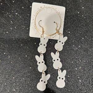 White peeps 🐥 shimmer dangles